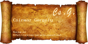 Csirmaz Gergely névjegykártya